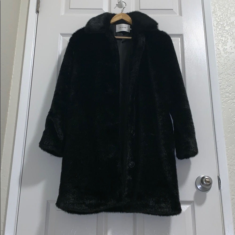 Frame faux fur jacket